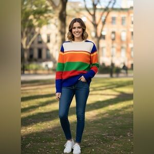J.Crew Vintage Striped Crewneck Sweater size XL UNISEX